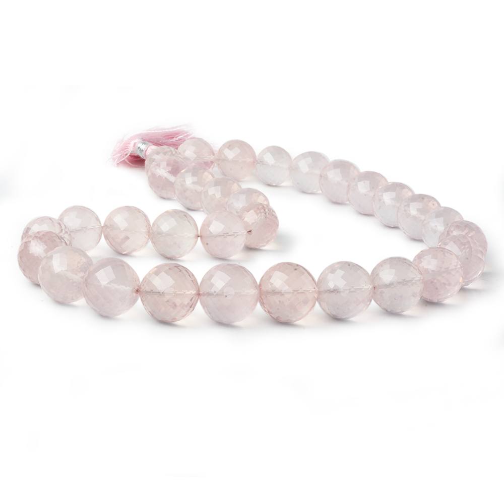12-15mm Rose Quartz Faceted Round Beads 16 inch 31 pieces AAA (ONLINE ORDER ONLY)