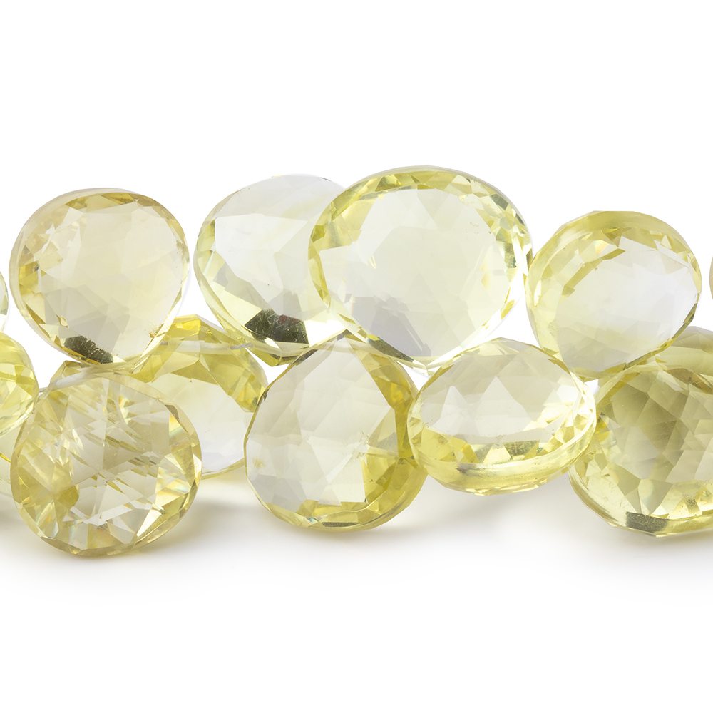 12-16.5mm Lemon Quartz Faceted Heart Beads 8 inch 38 pieces AAA (ONLINE ORDER ONLY)
