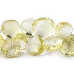 12-16.5mm Lemon Quartz Faceted Heart Beads 8 inch 38 pieces AAA (ONLINE ORDER ONLY)