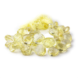 12-16.5mm Lemon Quartz Faceted Heart Beads 8 inch 38 pieces AAA (ONLINE ORDER ONLY)