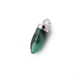 12-16mm Silver Leafed Emerald Plain Spike Focal Pendant 1 piece (ONLINE ORDER ONLY)