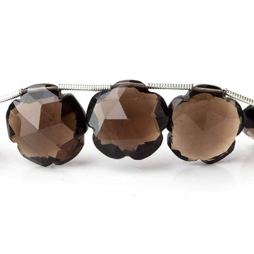 12-16mm Smoky Quartz Faceted Flower Beads 8 inch 13 pieces (ONLINE ORDER ONLY)