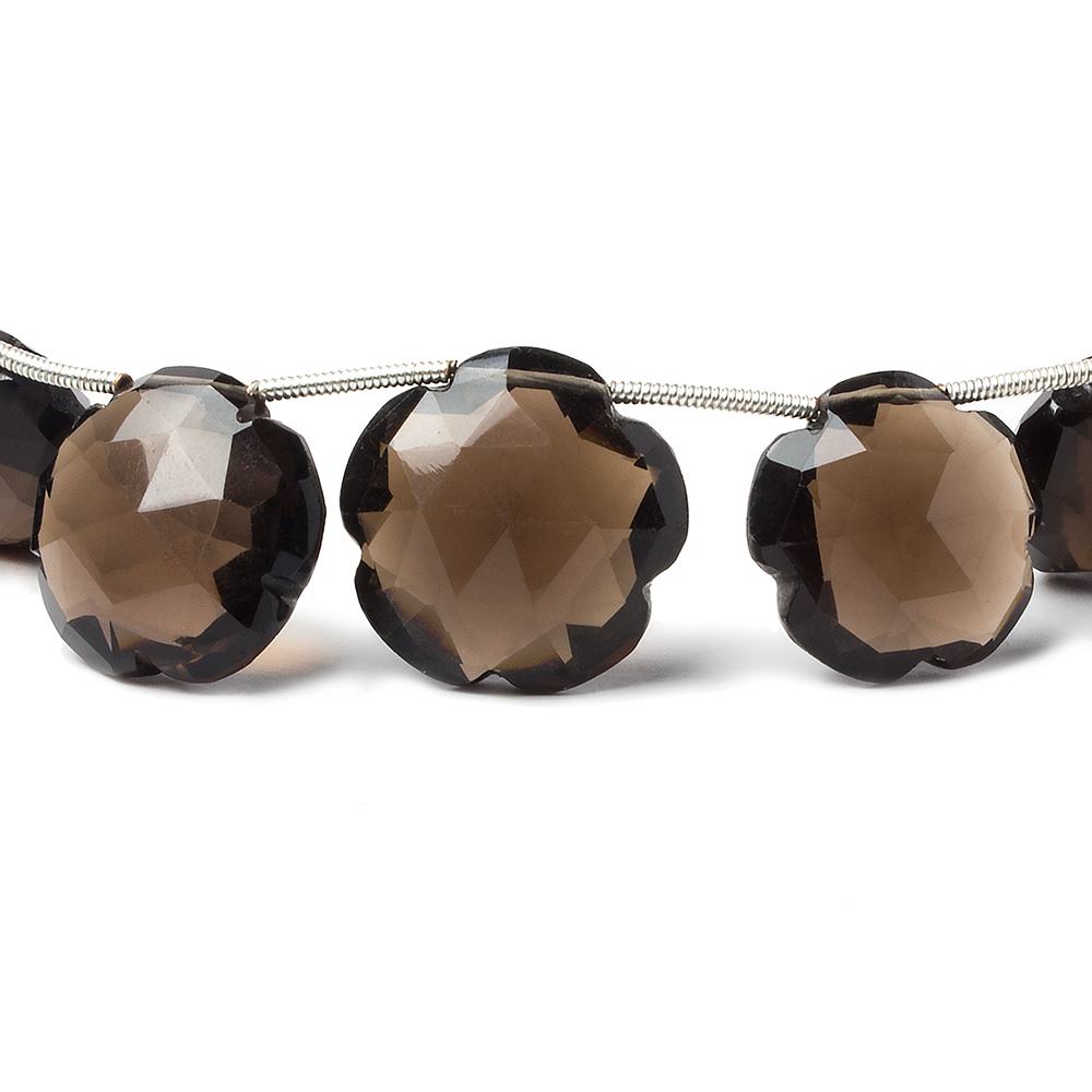 12-16mm Smoky Quartz Faceted Flower Beads 8 inch 13 pieces (ONLINE ORDER ONLY)