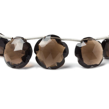 12-16mm Smoky Quartz Faceted Flower Beads 8 inch 13 pieces (ONLINE ORDER ONLY)
