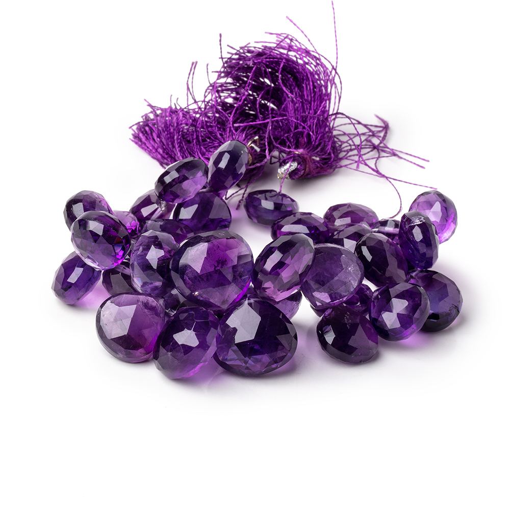 12-17mm Amethyst Faceted Heart Beads 8 inch 34 pieces AAA (ONLINE ORDER ONLY)