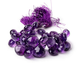 12-17mm Amethyst Faceted Heart Beads 8 inch 34 pieces AAA (ONLINE ORDER ONLY)