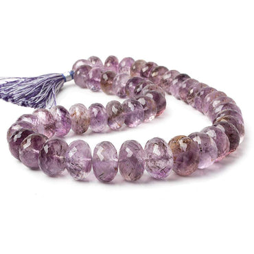 12-17mm Rare Amethyst Cacoxenite Faceted Rondelles 16 inch 45 beads AAA (ONLINE ORDER ONLY)