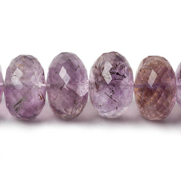 12-17mm Rare Amethyst Cacoxenite Faceted Rondelles 16 inch 45 beads AAA (ONLINE ORDER ONLY)