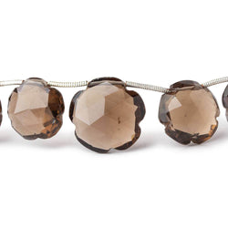 12-17mm Smoky Quartz Faceted Flower Beads 8 inch 13 pieces (ONLINE ORDER ONLY)