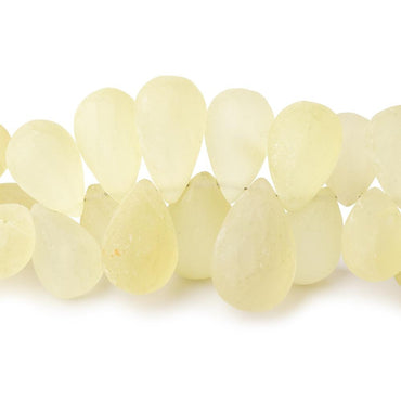 12-18mm Frosted Lemon Quartz Plain Tear Drop Beads 7 inch 50 pieces (ONLINE ORDER ONLY)