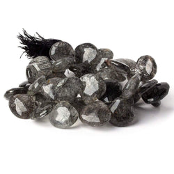 12-18mm Tourmalinated Quartz Faceted Heart Beads 8.5 inch 39 pieces (ONLINE ORDER ONLY)