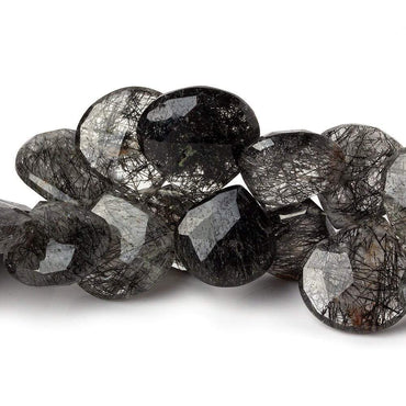 12-18mm Tourmalinated Quartz Faceted Heart Beads 8.5 inch 39 pieces (ONLINE ORDER ONLY)