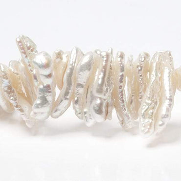 12-19mm Cream Biwa Top Drilled Freshwater Pearls 15 inch 150 pieces (ONLINE ORDER ONLY)