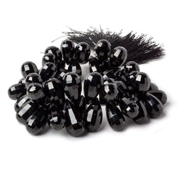 12-20mm Black Obsidian Checkerboard Faceted Tear Drop Beads 8 inch 50 pcs (ONLINE ORDER ONLY)