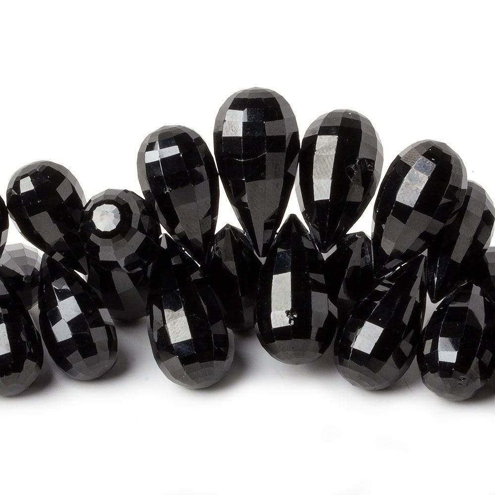12-20mm Black Obsidian Checkerboard Faceted Tear Drop Beads 8 inch 50 pcs (ONLINE ORDER ONLY)