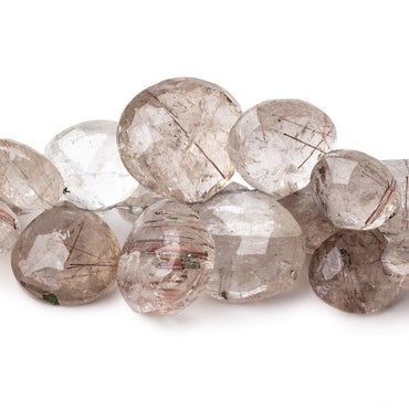 12-21mm Smoky Rutilated Quartz Faceted Heart Beads 9 inch 46 pieces AA (ONLINE ORDER ONLY)