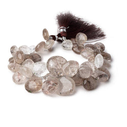12-21mm Smoky Rutilated Quartz Faceted Heart Beads 9 inch 46 pieces AA (ONLINE ORDER ONLY)