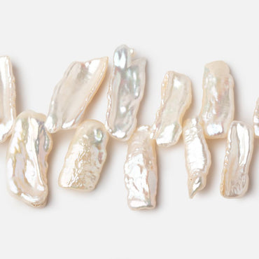 12-23mm Creamy White Top Drill Biwa Pearls 15 inch 78 beads AAA (ONLINE ORDER ONLY)