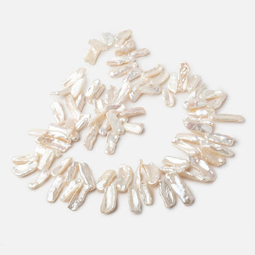 12-23mm Creamy White Top Drill Biwa Pearls 15 inch 78 beads AAA (ONLINE ORDER ONLY)