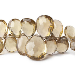 12-24mm Dark Lemon Quartz Faceted Pear Beads 10 inch 66 pieces (ONLINE ORDER ONLY)