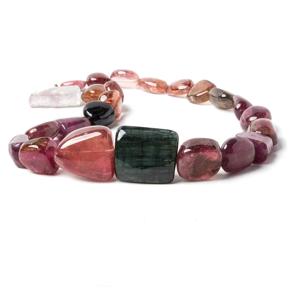 12 - 24mm Multi Color Tourmaline Plain Nugget Beads 15 inch 25 pieces (ONLINE ORDER ONLY)