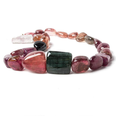 12 - 24mm Multi Color Tourmaline Plain Nugget Beads 15 inch 25 pieces (ONLINE ORDER ONLY)