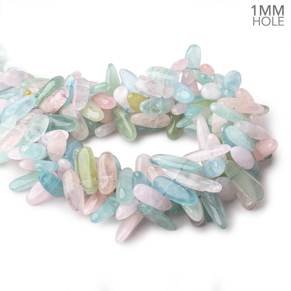12-26mm Multi Color Beryl Top Drill Plain Nuggets 16 inch 54 Beads AA 1mm hole (ONLINE ORDER ONLY)