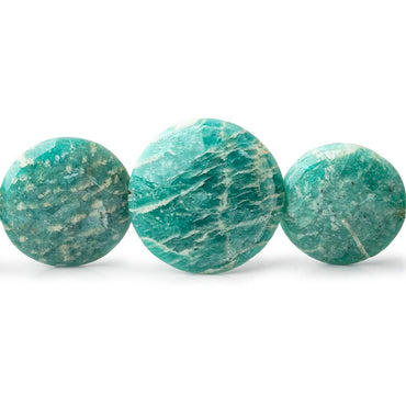 12-26mm Russian Amazonite Side Drilled Coin Beads 7 inch 9 pieces (ONLINE ORDER ONLY)