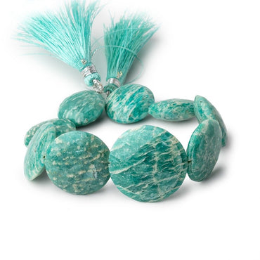 12-26mm Russian Amazonite Side Drilled Coin Beads 7 inch 9 pieces (ONLINE ORDER ONLY)