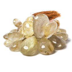 12-28mm Rutilated Quartz Plain Pear Beads 6.5 inch 31 beads (ONLINE ORDER ONLY)