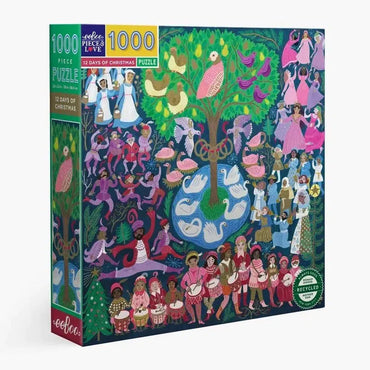 12 Days of Christmas 1000 Piece Jigsaw Puzzle eeBoo (ONLINE ORDER ONLY)