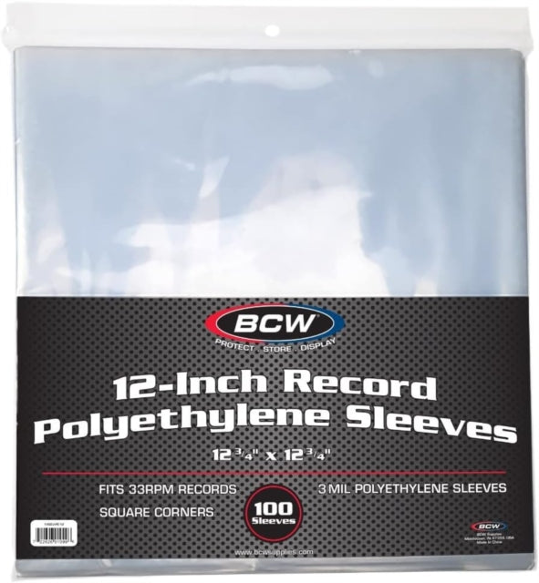 BCW - 12 INCH POLYETHYLENE OUTER SLEEVES - STANDARD 3MIL (100CT) [] (ONLINE ORDER ONLY)