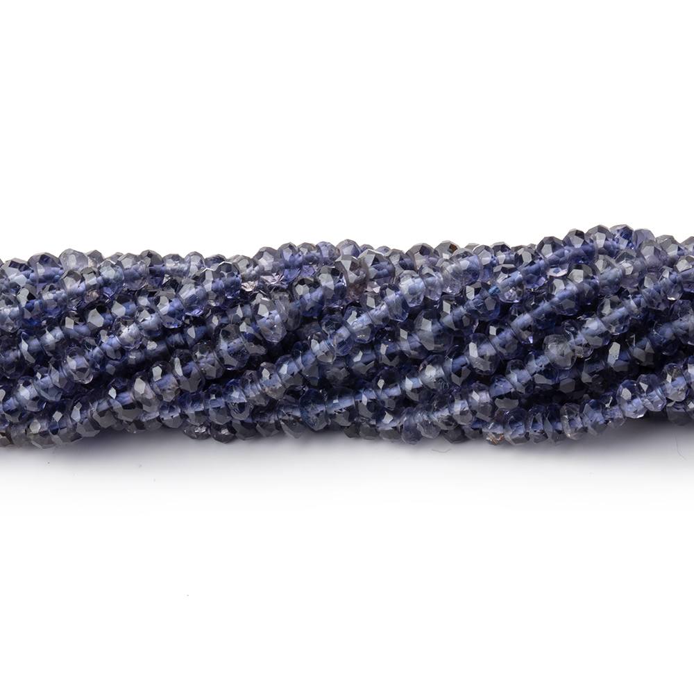 3mm Iolite faceted rondelle beads 13 inch 168 pieces AA Grade (ONLINE ORDER ONLY)