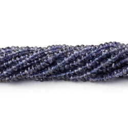 3mm Iolite faceted rondelle beads 13 inch 168 pieces AA Grade (ONLINE ORDER ONLY)