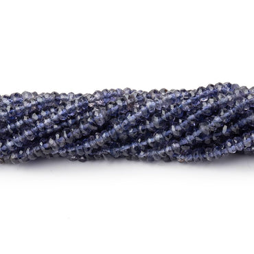 3mm Iolite faceted rondelle beads 13 inch 168 pieces AA Grade (ONLINE ORDER ONLY)