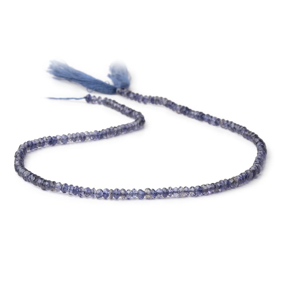 3mm Iolite faceted rondelle beads 13 inch 168 pieces AA Grade (ONLINE ORDER ONLY)