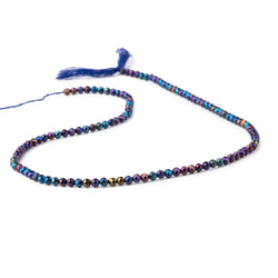 3mm Peacock Metallic Black Spinel Micro faceted rounds 13 inch 128 beads (ONLINE ORDER ONLY)