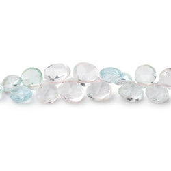 5-7mm White & Blue Beryl Faceted Heart 16 inch 140 Beads A