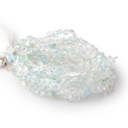 5-7mm White & Blue Beryl Faceted Heart 16 inch 140 Beads A