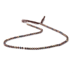 3mm Metallic Chocolate Black Spinel Micro faceted rounds 13 inch 128 beads (ONLINE ORDER ONLY)
