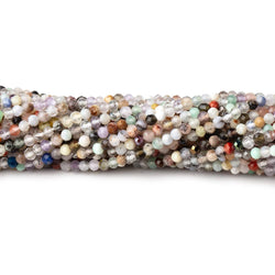 2.2mm Multi Gemstone Micro Faceted rondelle beads 13 inch 172 pieces (ONLINE ORDER ONLY)