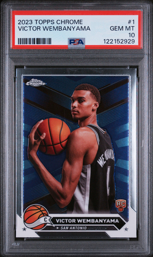 Graded 2023 Topps Chrome Victor Wembanyama #1 Rookie RC Basketball Card PSA 10 Gem Mint (ONLINE ORDER ONLY)