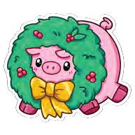 Squishable Festive Pig Sticker (ONLINE ORDER ONLY)