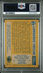 Graded 1982 Topps Lawrence Taylor #434 Rookie RC Signed Football Card PSA 8 Card - Auto Grade 10 (ONLINE ORDER ONLY)