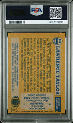 Graded 1982 Topps Lawrence Taylor #434 Rookie RC Signed Football Card PSA 6 Card - Auto Grade 9 (ONLINE ORDER ONLY)