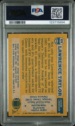 Graded 1982 Topps Lawrence Taylor #434 Rookie RC Signed Football Card PSA 6 Card - Auto Grade 10