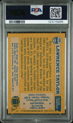 Graded 1982 Topps Lawrence Taylor #434 Rookie RC Signed Football Card PSA 6 Card - Auto Grade 10 (ONLINE ORDER ONLY)