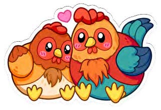 Squishable Hen & Rooster Sticker (ONLINE ORDER ONLY)