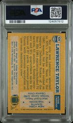 Graded 1982 Topps Lawrence Taylor #434 Rookie RC Signed Football Card PSA 9 Card - Auto Grade Authentic (ONLINE ORDER ONLY)