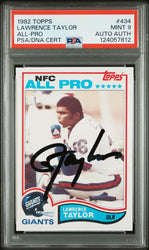 Graded 1982 Topps Lawrence Taylor #434 Rookie RC Signed Football Card PSA 9 Card - Auto Grade Authentic (ONLINE ORDER ONLY)